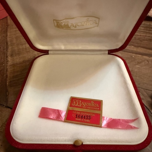 Majorica Dark Gray Double Layer Pearl Necklace 1985 With Certificate And Box - Picture 8 of 9